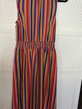ModCloth Pink, Blue, Yellow and Purple Striped Dress